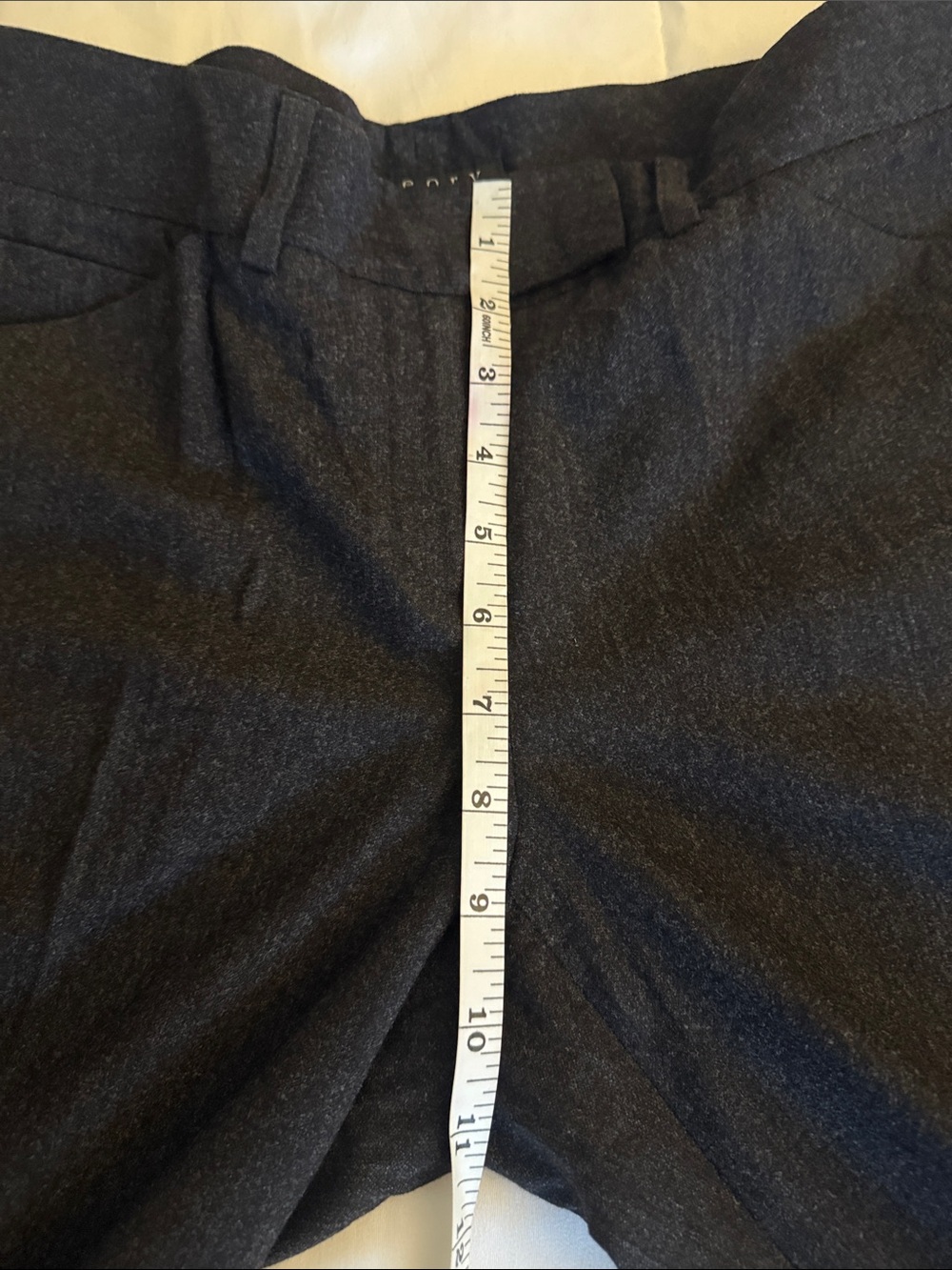 Theory Womens Charcoal Gray Ronne Wide Flared Leg Wool Blend Flannel Size 8 - Picture 11 of 11